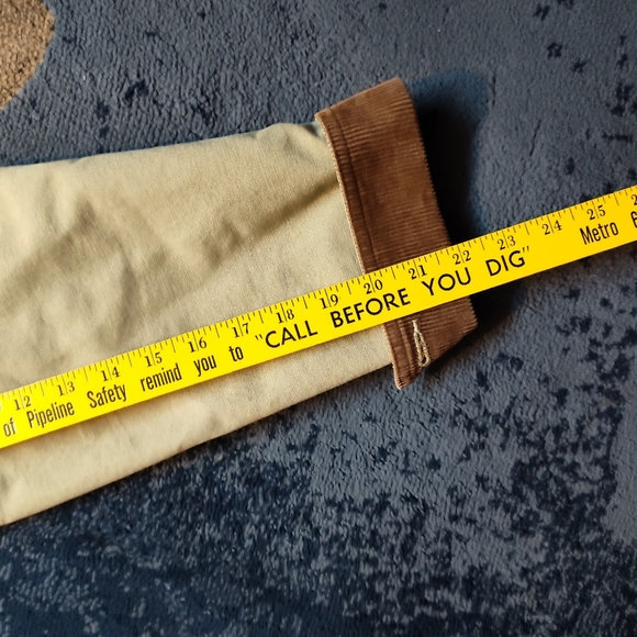 L.L.Bean Khaki Barn Coat with Brown Corduroy Accents - Picture 9 of 13